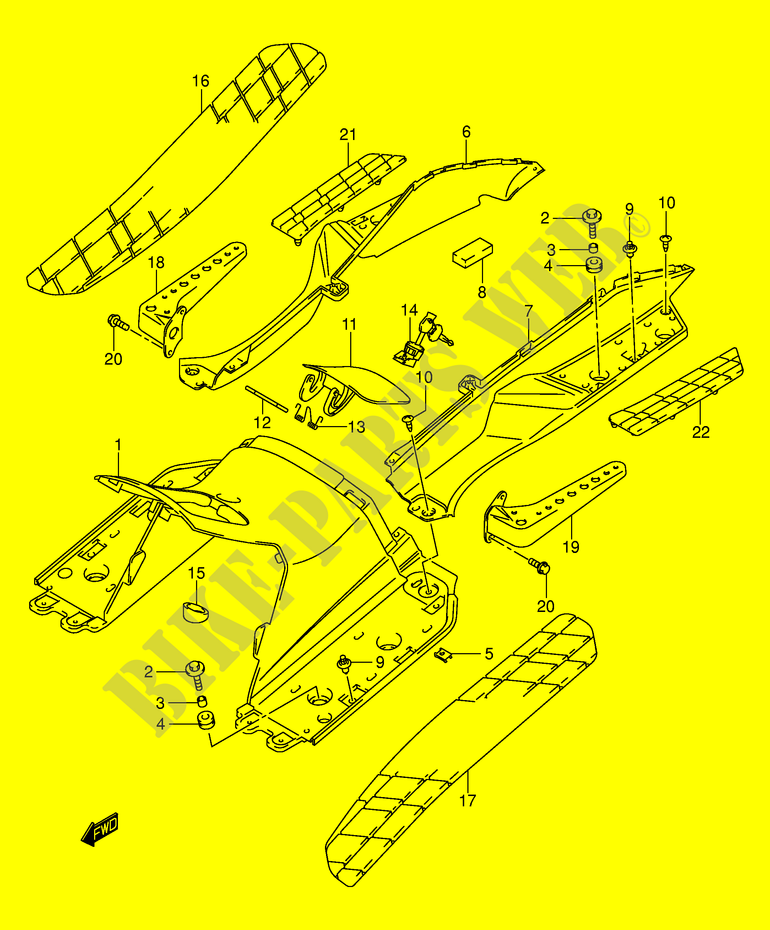 HINTERE BEINVERKLEIDUNG (MODEL K1/K2) für Suzuki BURGMAN 400 2000