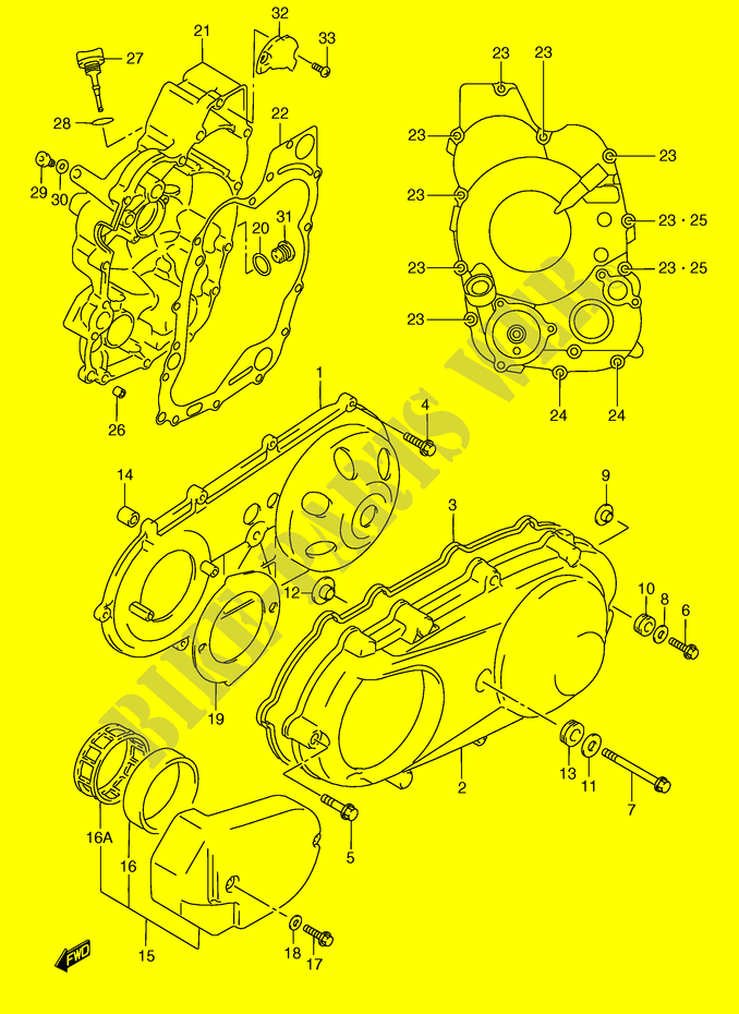 KURBELGEHEUSE ABDECKUNG (MODEL W/X/Y) für Suzuki BURGMAN 250 1998