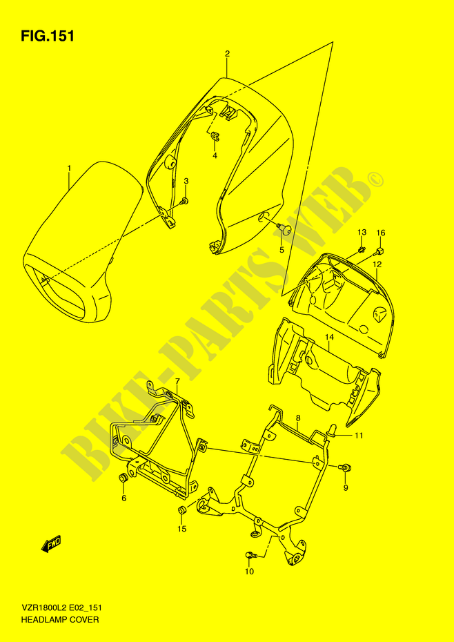 SCHEINWERTE ABDECKUNG (VZR1800UFL2 E19) für Suzuki INTRUDER 1800 2012