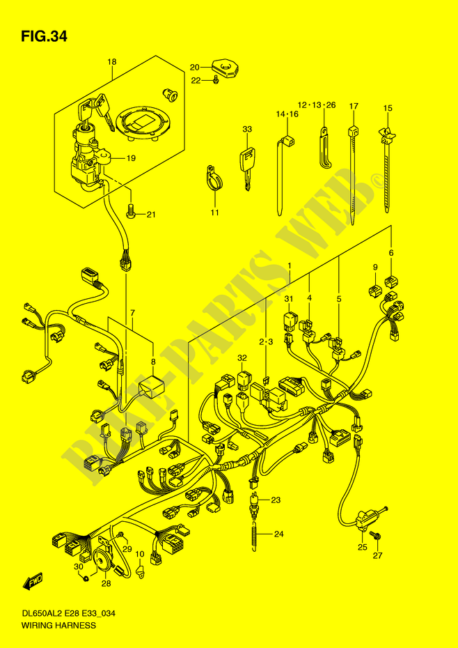 VERDRAHTUNGSHARNESS (DL650AL2 E28) für Suzuki V-STROM 650 2012