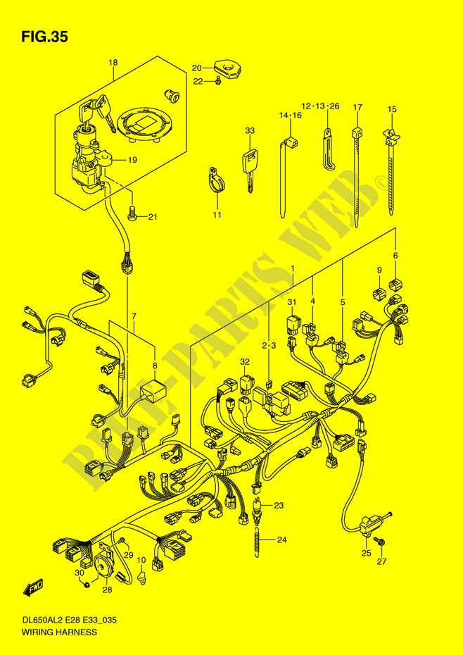 VERDRAHTUNGSHARNESS (DL650AL2 E33) für Suzuki V-STROM 650 2012