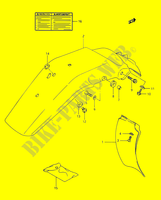 HINTERER KOTFLEGEL   AUFSCHRIFT (MODELE L/M/N/P) für Suzuki DR 350 1991