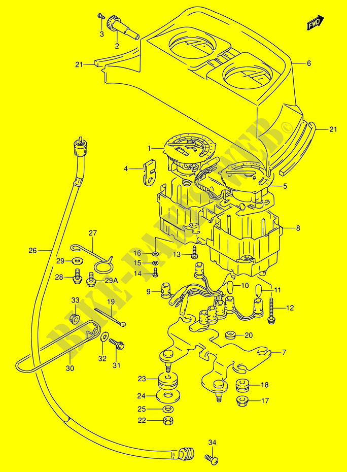 TACHOMETER ASSY (MODELE S/T) für Suzuki DR 650 1996