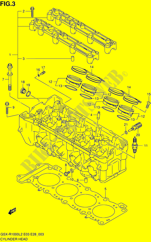 ZYLINDER KOPF  für Suzuki GSX-R 1000 2012