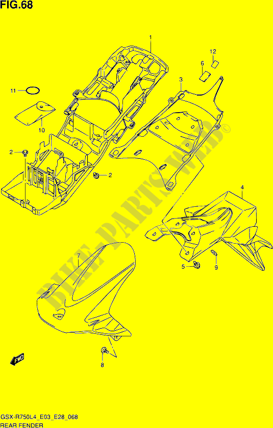 HINTERER KOTFLEGEL (GSX R750L4 E03) für Suzuki GSX-R 750 2014