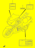 AUFSCHRIFT (MODELE T/V) für Suzuki RF 600 1997