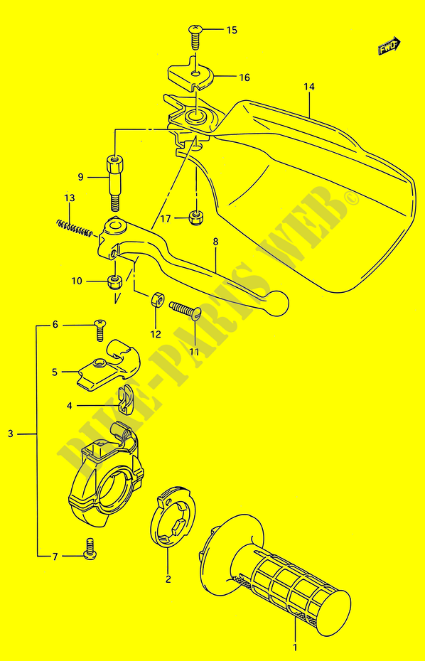 RECHTE FINGER ABDECKUNG (MODELE N/P/R) für Suzuki RMX 250 1994