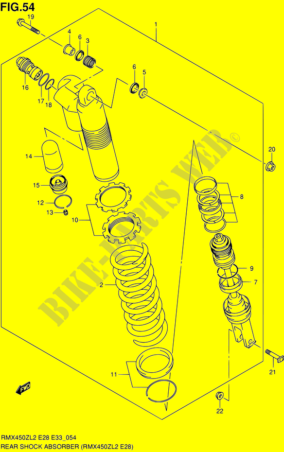 HINTERER DEMPFER (RMX450ZL2 E28) für Suzuki RMX 450 2012
