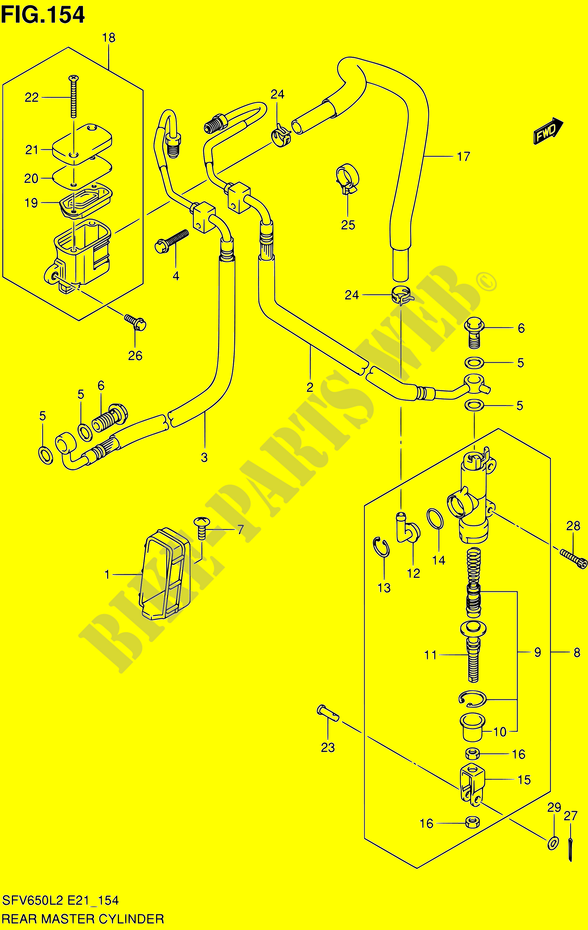 HINTERER HAUPTBREMSZYLINDER (SFV650AL2 E21) für Suzuki GLADIUS 650 2012