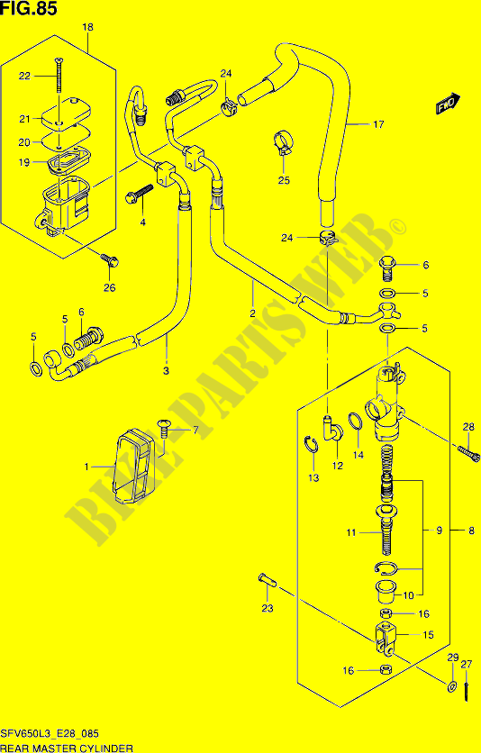 HINTERER HAUPTBREMSZYLINDER (SFV650AL3 E28) für Suzuki GLADIUS 650 2013