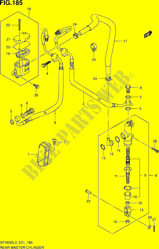HINTERER HAUPTBREMSZYLINDER (SFV650AL3 E21) für Suzuki GLADIUS 650 2013