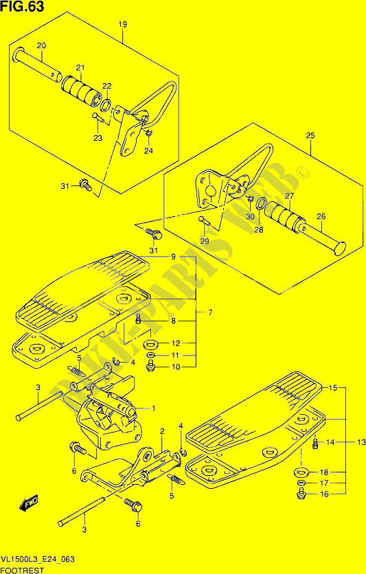 FUSSSTETZE (VL1500BL3 E24) für Suzuki INTRUDER 1500 2013