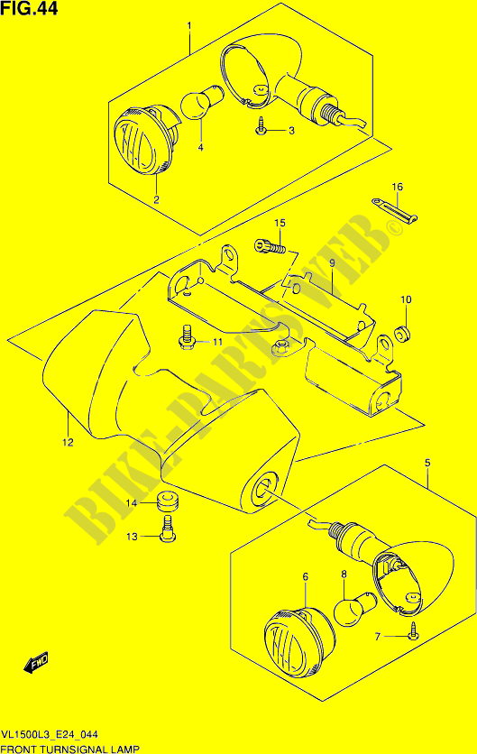 VORDERER BLINKER (VL1500L3 E24) für Suzuki INTRUDER 1500 2013