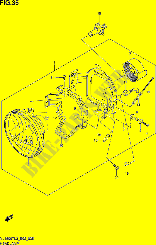 SCHEINWERFER (VL1500TL3 E02) für Suzuki INTRUDER 1500 2013