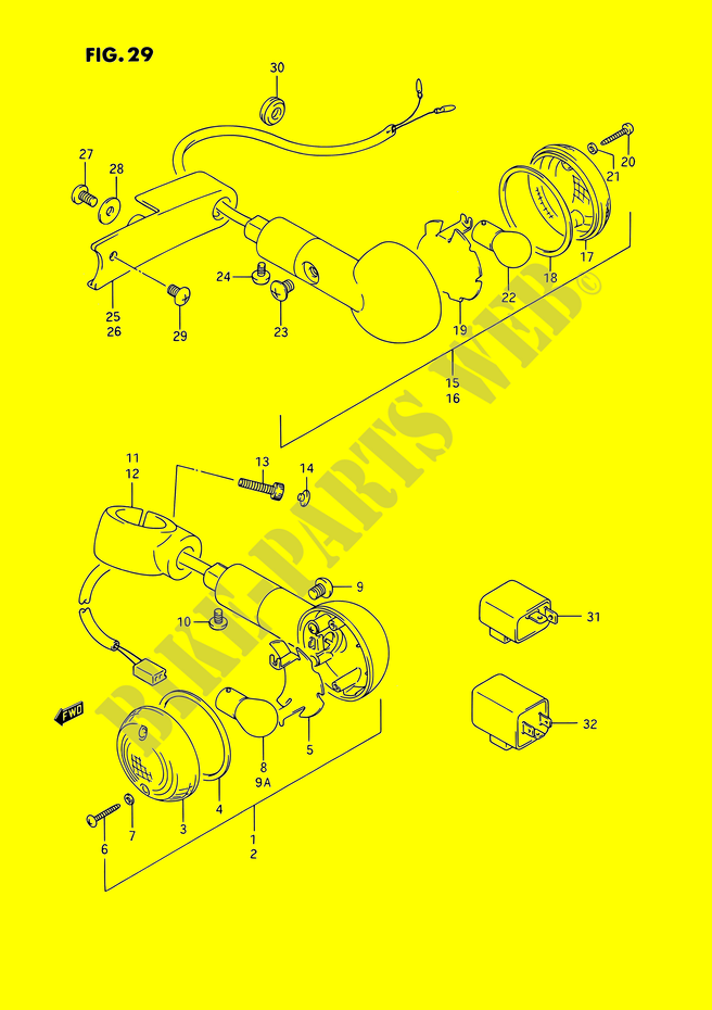 BLINKER (MODELE H/J/K/L/M/N/P/R) für Suzuki INTRUDER 1400 1987