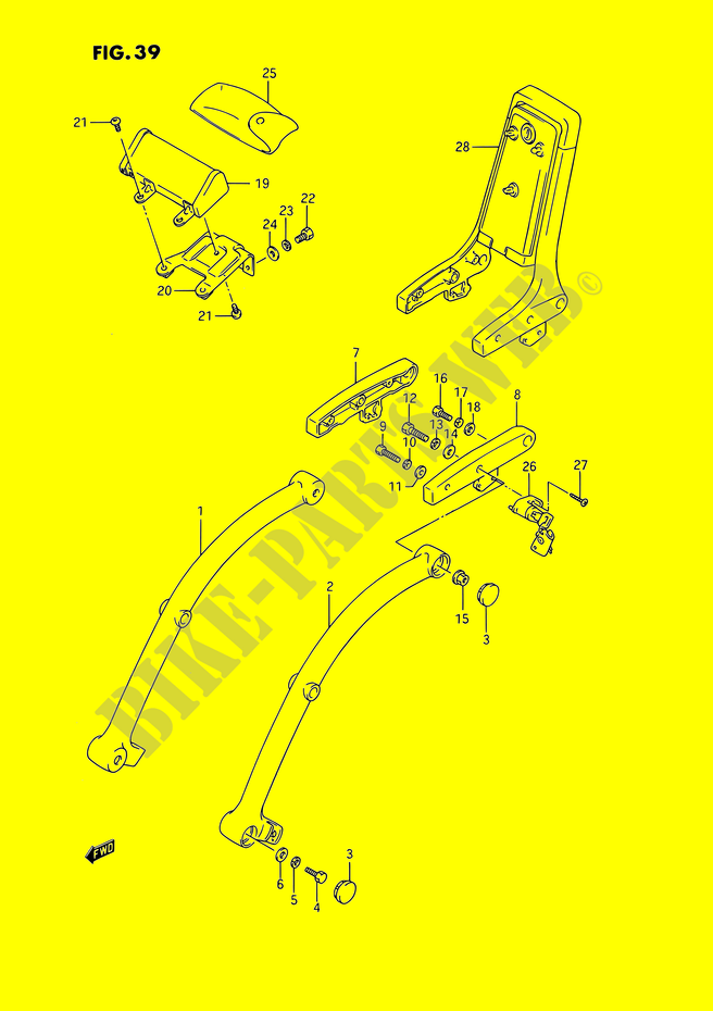 BEIFAHRER HALTEGRIFF (MODELE H/J/K/L/M/N/P/R E22) für Suzuki INTRUDER 1400 1993
