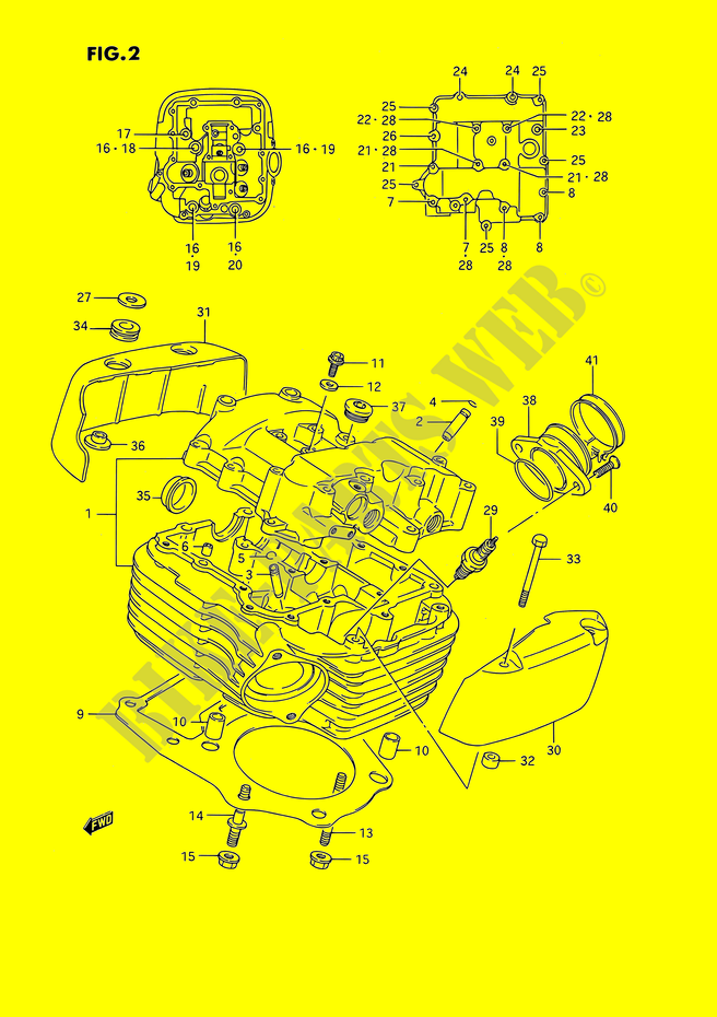 ZYLINDER KOPF  (REAR) für Suzuki INTRUDER 1400 1993