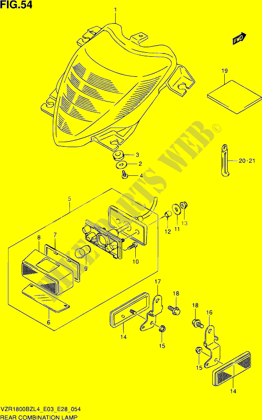 HINTERE LAMPE (VZR1800BZL4 E03) für Suzuki BOULEVARD 1800 2014