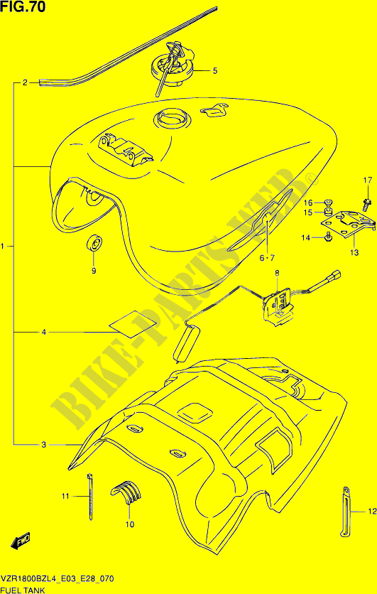 TREIBSTOFF TANK (VZR1800BZL4 E33) für Suzuki BOULEVARD 1800 2014