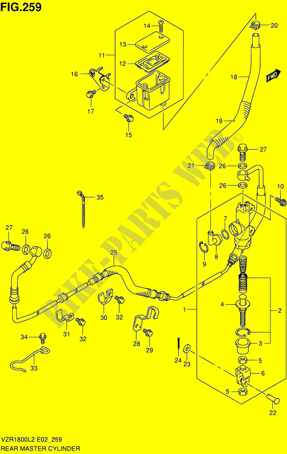 HINTERER HAUPTBREMSZYLINDER (VZR1800L2 E24) für Suzuki INTRUDER 1800 2012